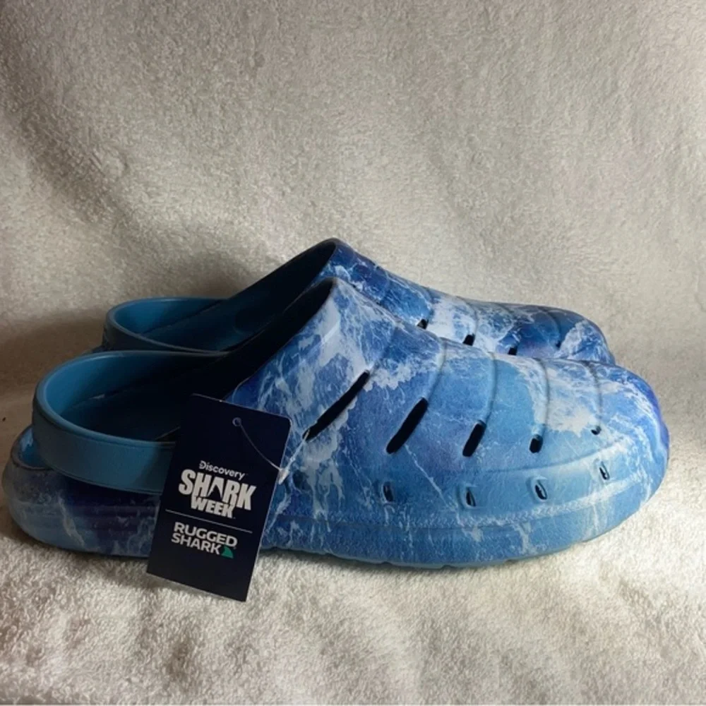 Discovery Week‎ Shoes Sandals Mens Size 12 Water Rugged Shark Blue Slip On NEW